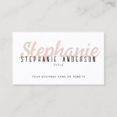 Chique Professionele Blush Roze Script Naam QR Cod Visitekaartje (Voorkant)