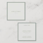 Chique Professionele Clean Design Groene Sjabloon Vierkante Visitekaartje (Voorkant / Achterkant)