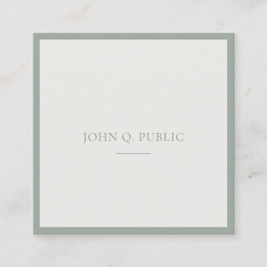 Chique Professionele Clean Design Groene Sjabloon Vierkante Visitekaartje (Voorkant)