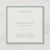 Chique Professionele Clean Design Groene Sjabloon Vierkante Visitekaartje (Achterkant)