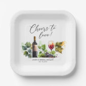 Chique proost op de liefde wijngaard waterverf papieren bordje (Voorkant)