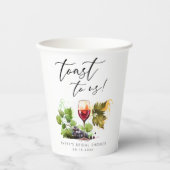 Chique proost op ons aquarel wijn thema papieren bekers (Voorkant)