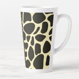 Chique Quartrefoil Giraffe Print gepersonaliseerd Latte Mok