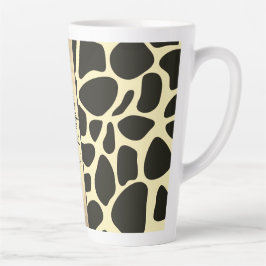 Chique Quartrefoil Giraffe Print gepersonaliseerd Latte Mok