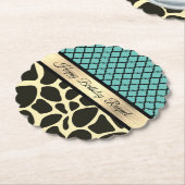 Chique Quatrefoil Giraffe Afdrukken Verjaardag Per Kartonnen Onderzetters (Gekanteld)