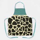 Chique Quatrefoil Giraffe Print gepersonaliseerd Schort (Voorkant)