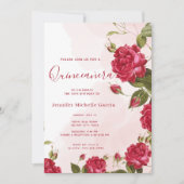Chique Quinceañera Rode Rozen Bloemen Prinses Kaart (Voorkant)