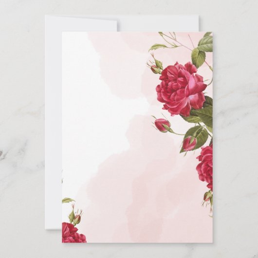 Chique Quinceañera Rode Rozen Bloemen Prinses Kaart (Achterkant)