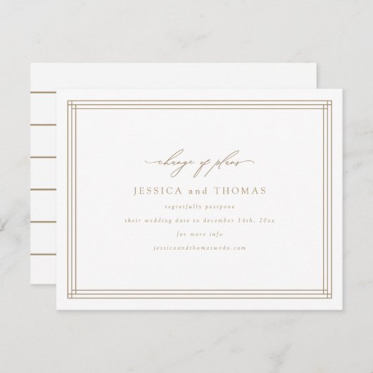 Chique raam bruiloft uitstel wijzig de datum aankondiging (Voorkant / Achterkant)