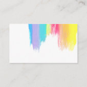 Chique Rainbow Paint Strokes LGBTQ Trouwregister Informatiekaartje (Achterkant)