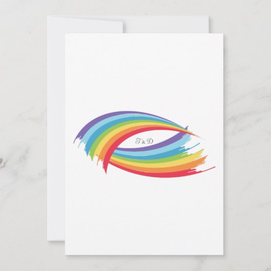 Chique Rainbow Wave Kleurrijke LGBT Save The Date (Achterkant)