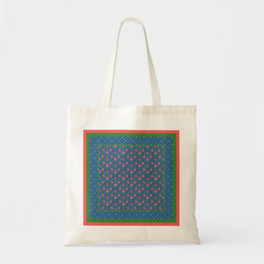 Chique Rangoli Flowers, Polka Dots Budget Canvas t Tote Bag (Voorkant)