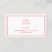 Chique Red Beauty Influencer Merk Visitekaartje (Achterkant)