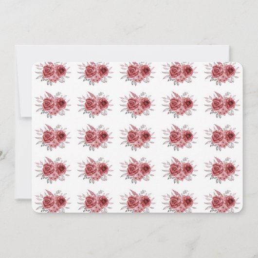 Chique Red Maroon groen bloemen 50e verjaardag Kaart (Achterkant)