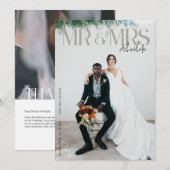 Chique Redactionele Foto Bruiloft Dank u Kaart Een (Voorkant / Achterkant)