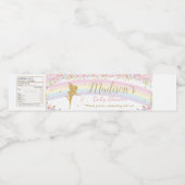 Chique regenboog fee meisje Baby shower gunst wrap Waterfles Etiket (Enkel label)