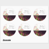 Chique regenboogspiralen op diep paars ronde sticker (Vel)