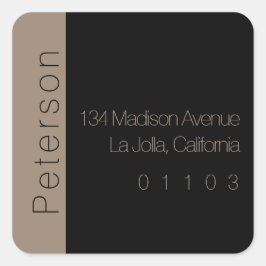 Chique retouradreslabel met zijaccent vierkante sticker