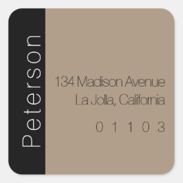 Chique retouradreslabel met zijaccent vierkante sticker