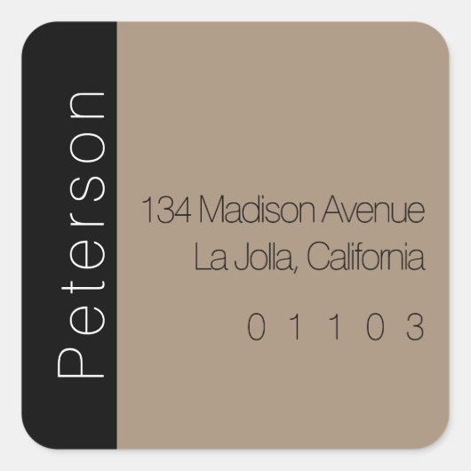 Chique retouradreslabel met zijaccent vierkante sticker (Voorkant)