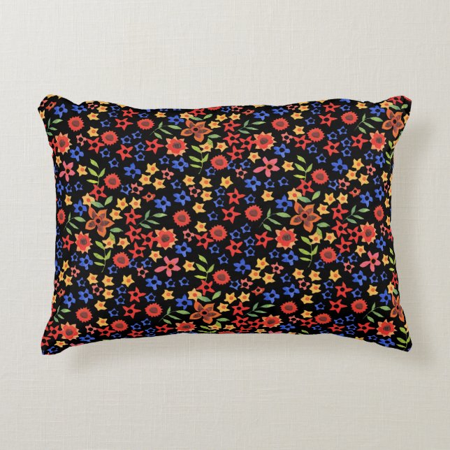 Chique Retro Bloemendruk Custom Accent Kussen (Voorkant)