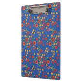 Chique Retro bloemenprint op blauw acryl klembord (Links)