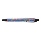 Chique Retro bloemenprint op blauwe pen (Bodem)