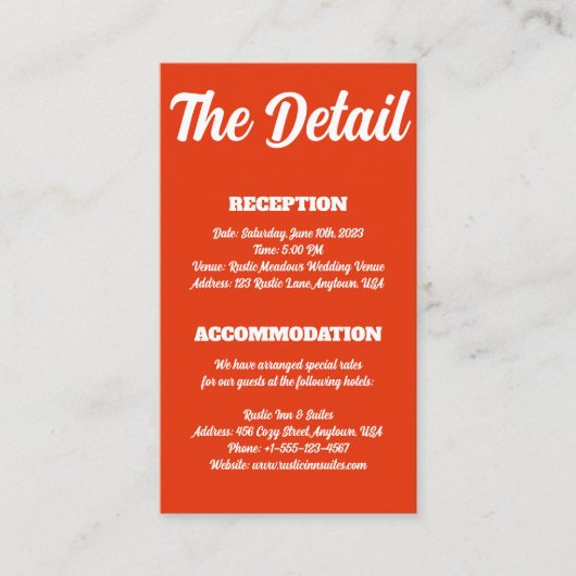 Chique Retro Bruiloft Details Behuizing Kaart (Voorkant)