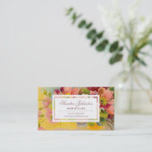 Chique Retro Floral Design Schoonheidssalon Visitekaartje (Staand voorkant)