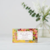 Chique Retro Floral Design Schoonheidssalon Visitekaartje (Staand voorkant)