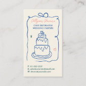 Chique Retro Franse krabbels cake decorator qr cod Visitekaartje (Voorkant)