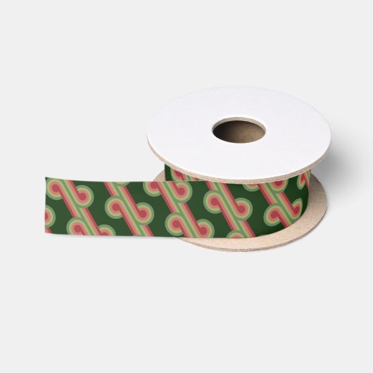 Chique Retro Funky Abstracte Golf Art Patroon Satijnen Lint (Spoel)