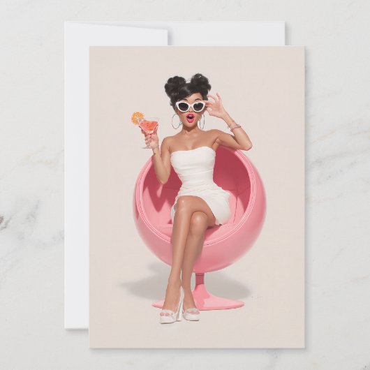 Chique Retro Glam Vibe Kaart (Voorkant)