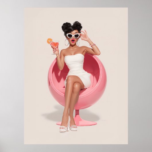 Chique Retro Glam Vibe Poster (Voorkant)