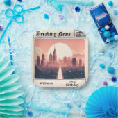 Chique Retro mannen Volwassen Krant 30e Verjaardag Papieren Bordje (Feest)