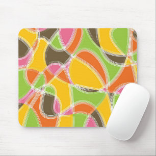Chique Retro Mod Art Kleurrijk Zomer Mode Patroon Muismat