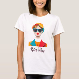Chique Retro Mode Portret T-shirt
