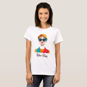 Chique Retro Mode Portret T-shirt (Voorkant volledig)