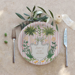 Chique Retro Palm Springs Baby Shower Papieren Bordje