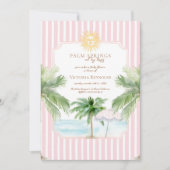 Chique Retro Palm Springs Baby Shower Uitnodiging (Voorkant)