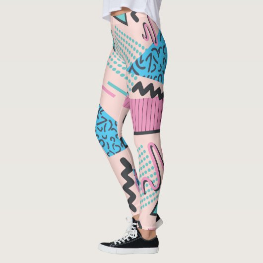 Chique retro pastelvormen leggings (Links)
