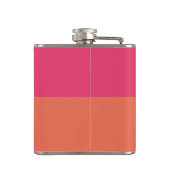 Chique Retro Roze Oranje Geometrisch Modern Monogr Heupfles (Achterkant)