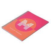 Chique Retro Roze Sinaasappel Geometrisch Modern M Notitieboek (Linkerzijde)