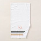 Chique Retro Strepen Monogram Bad Handdoek (Handdoek)