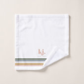 Chique Retro Strepen Monogram Bad Handdoek (Wasdoekje)