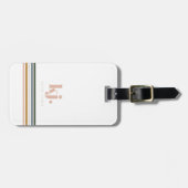 Chique Retro Strepen Monogram Bagagelabel (Voorkant horizontaal)