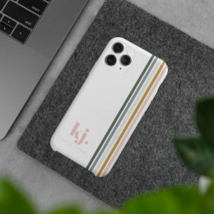 Chique Retro Strepen Monogram  Case-Mate iPhone Case