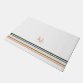Chique Retro Strepen Monogram Deurmat (Schuin)