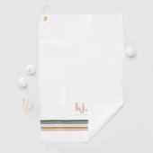 Chique Retro Strepen Monogram Golf Handdoek (Insitu)