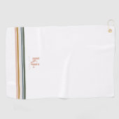 Chique Retro Strepen Monogram Golf Handdoek (Horizontaal)